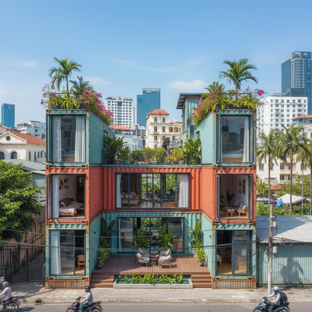 Nhà container với thiết kế độc đáo