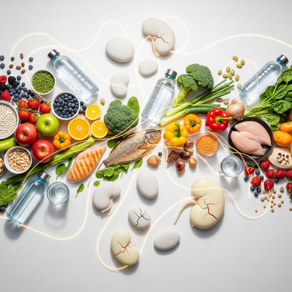 Hình ảnh sỏi thận và chế độ ăn uống